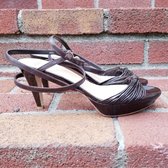 Bally ‘Jael’ Chocolate Brown Strappy Heeled Sandals Wrap Ankle Strap 6.5 - Picture 12 of 16